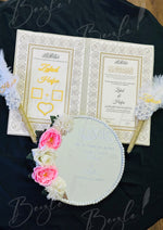 Load image into Gallery viewer, Nikkah Booklet, Two Nikkah Pen and Attractive Nikkah Tray
