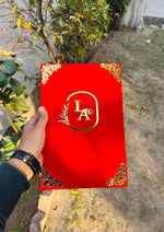 Load image into Gallery viewer, The Latest Red and Gold Nikah Booklet with Elegant Design | NB-038
