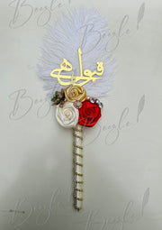 The Qubool Hai Nikah Pen With Golden White & Red Flower | PEN-91
