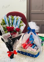 Load image into Gallery viewer, Chocolate Bouquet &amp; Treats Basket | DEL-129
