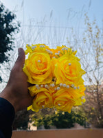 Load image into Gallery viewer, Traditional Yellow Rose Gajray with White Pearls for Mehndi Events | GAY-010
