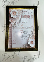 Load image into Gallery viewer, The Floral Nikah Certificate With Golden Frame | NC-169
