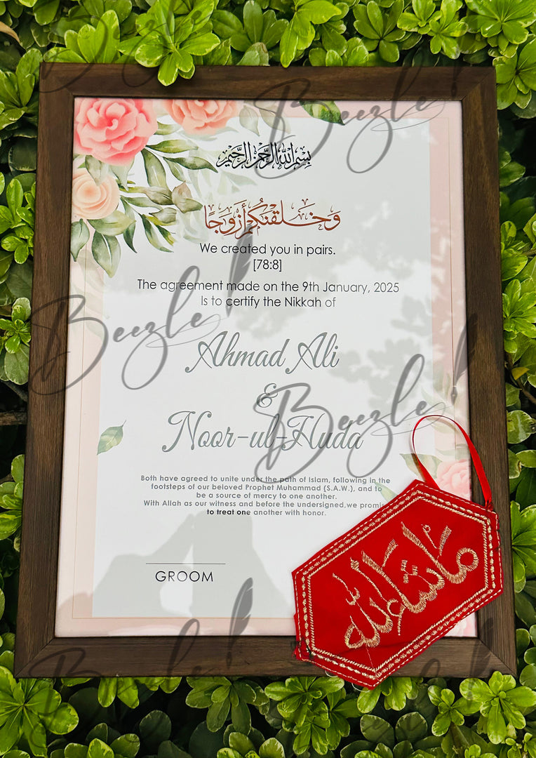 Luxury Nikah Certificate With Arm Band