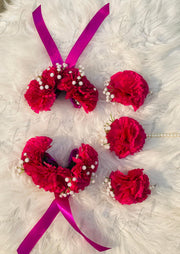 Shocking Pink Gajray & Artificial Jewelry Set | DEL-120