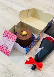 Sweet Mini Cake & Romantic Rose Bouquet | GDEL-086