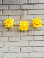 Yellow Bindia Earrings