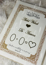 Load image into Gallery viewer, Beautiful Personalized White Nikah Booklet Box with Golden Details | BOX-011
