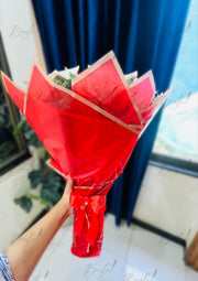 500 Rupee Note Bouquet with Red Roses | BCG-111