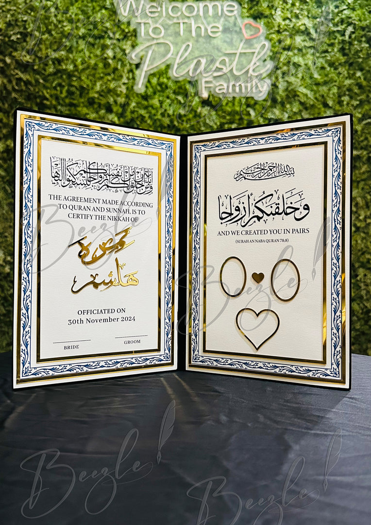 Stylish Black Nikkah Booklet with Attractive Design | NB-021