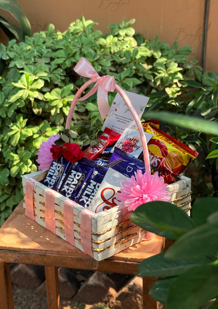 Pink-Themed Snack & Chocolate Basket | GB-124