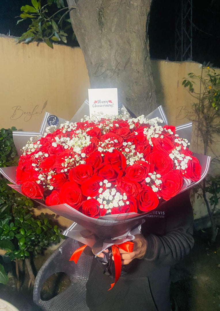 Crimson Luxe Rose Bouquet | BCG-072