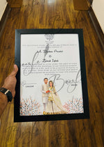 Load image into Gallery viewer, The Amazing Nikah Certificate With Stylish Signature Line | NC-146
