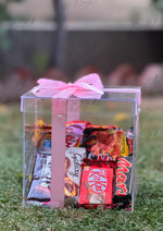 Load image into Gallery viewer, Transparent Pink Ribbon Chocolate Gift Box | GBO-090
