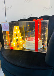 “Birthday Box Duo” – Cake Gift Box with LED Alphabet & Lights |GC-069