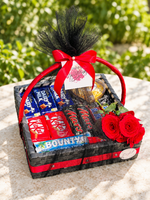 Load image into Gallery viewer, Premium Chocolate Gift Basket with Floral Red Touch | GB-095