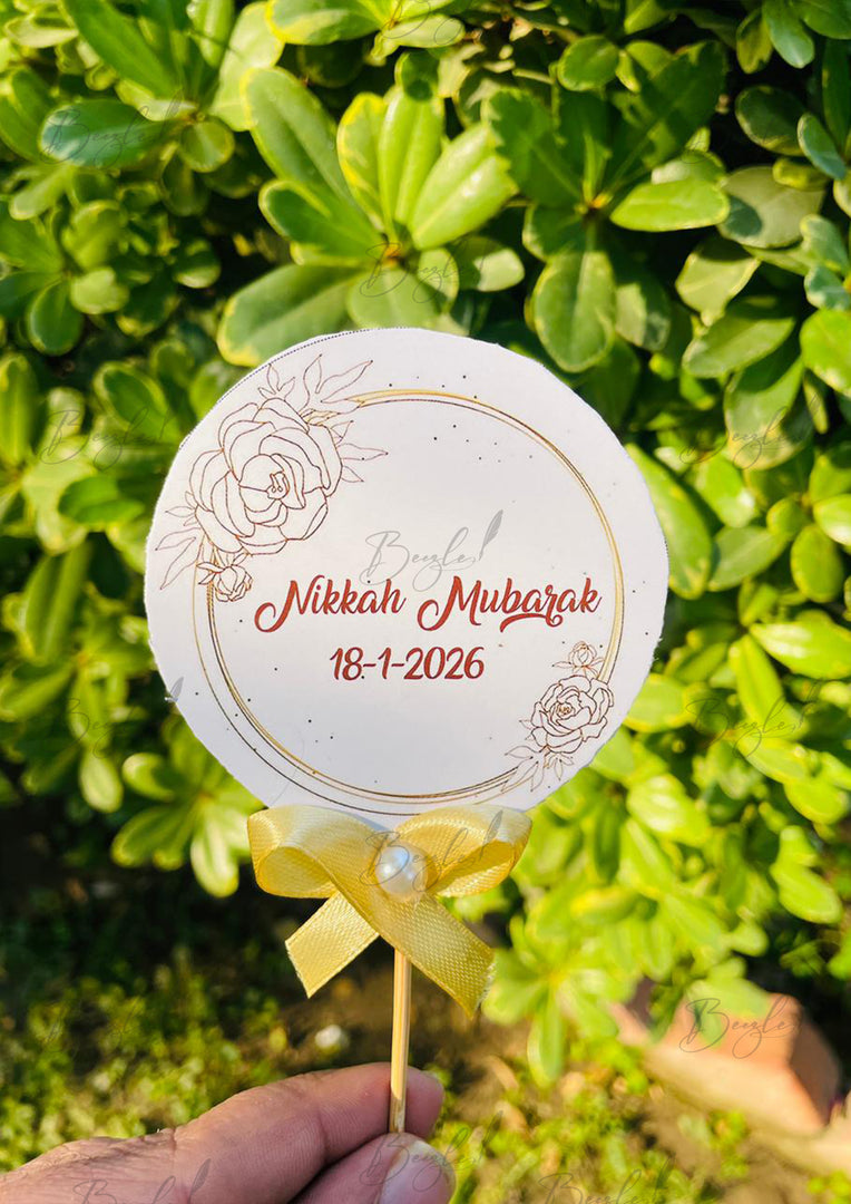The Customized Methai Topper With White Ribbon | MT-016