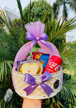 Load image into Gallery viewer, Snack Basket with Coke &amp; Cookies – Lavender Wrap | GB-188
