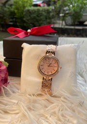 Rose-Gold Bracelet Watch Gift Box | WTS-007