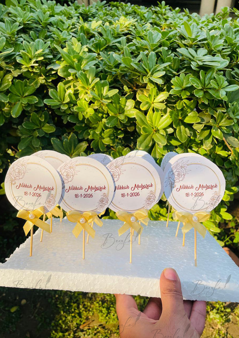 The Customized Methai Topper With White Ribbon | MT-016