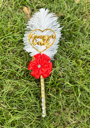 Nikah Pen With Golden Customized Name & Red Flower | PEN-38