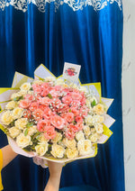 Load image into Gallery viewer, Pink &amp; White Rose Bouquet | BCG-105
