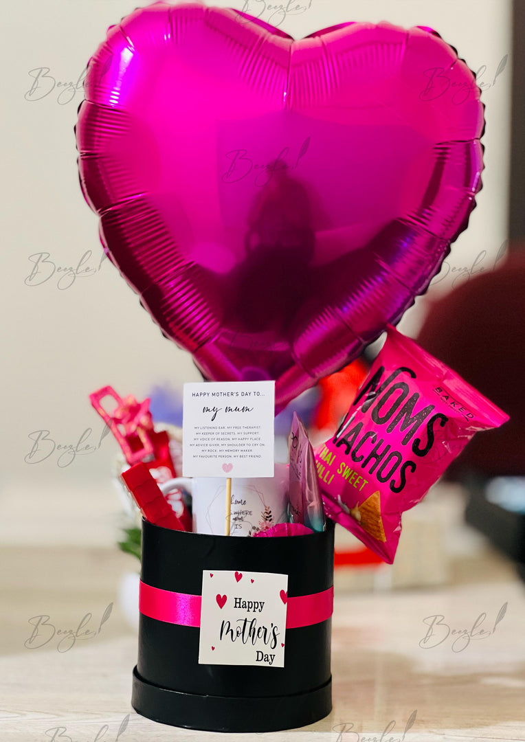 Heart Balloon Gift Basket with Snacks | GB-111