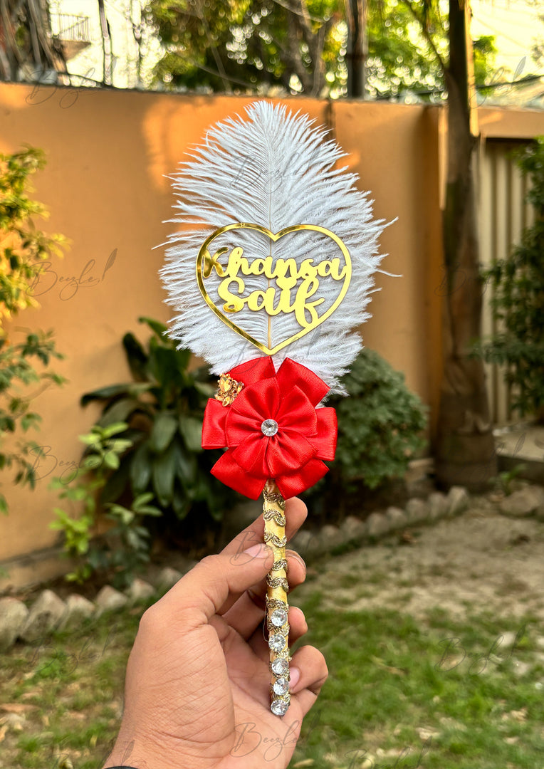 Nikah Pen With Golden Customized Name & Red Flower | PEN-38