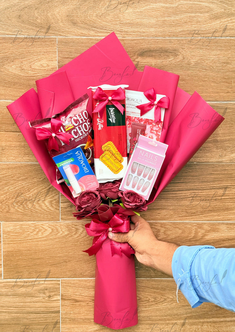 Maroon Self-Care Gift Bouquet | ABT-005