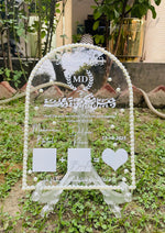 Load image into Gallery viewer, Nikah Acrylic Certificate With Decorated With Pretty White Pearl | NAF-006
