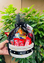Load image into Gallery viewer, Black Snack Basket with Custom Card | GB-097
