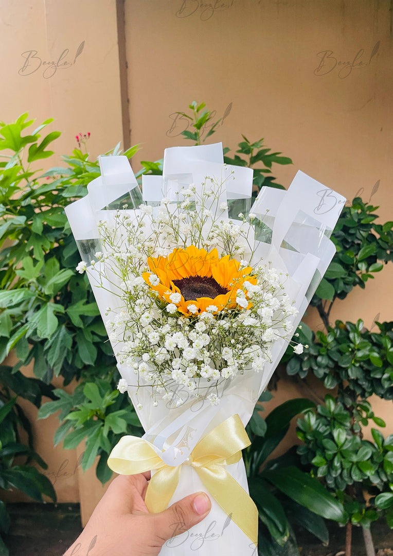Sunflower & Baby’s Breath Bouquet | BCG-163