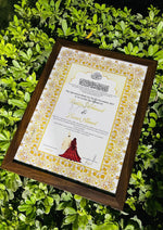 Load image into Gallery viewer, The Nikkah Certificate With Brown Frame &amp; Attractive Design | NC-179
