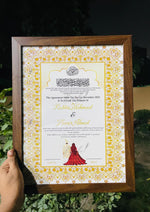 Load image into Gallery viewer, The Nikkah Certificate With Brown Frame &amp; Attractive Design | NC-179
