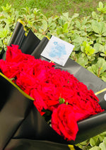 Load image into Gallery viewer, Red Roses in Black Wrapping – Birthday Bouquet | BCG-165
