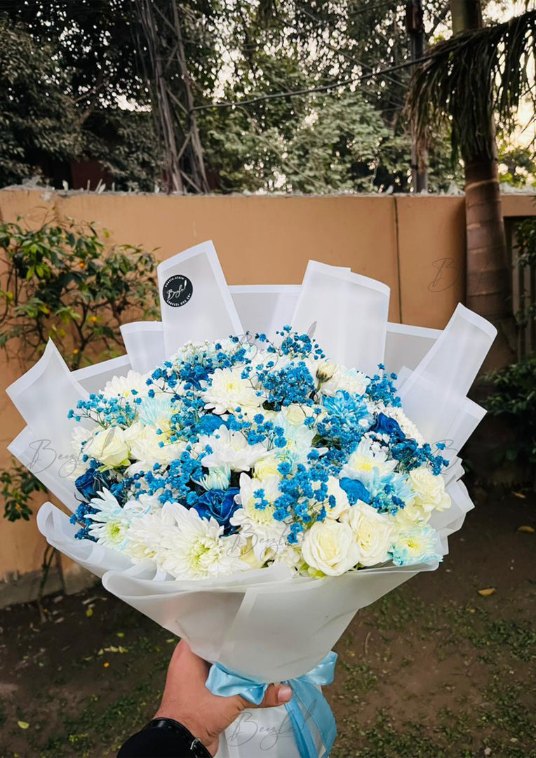 Blue Blossom Fresh Flower Bouquet | BCG-229