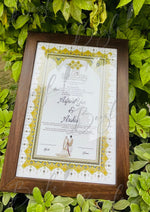 Load image into Gallery viewer, The Brown and Black Nikah Frame with Beautiful Design | NC-167
