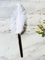 Load image into Gallery viewer, Beautiful Nikah Pen with White Feather and Elegant Pearls| PEN-87
