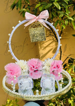 Load image into Gallery viewer, Nikkah Tray Decorated Flowers And Two Ring Box 
