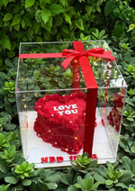 Load image into Gallery viewer, “Love You” Red Heart Cake in Acrylic Box | GC-070
