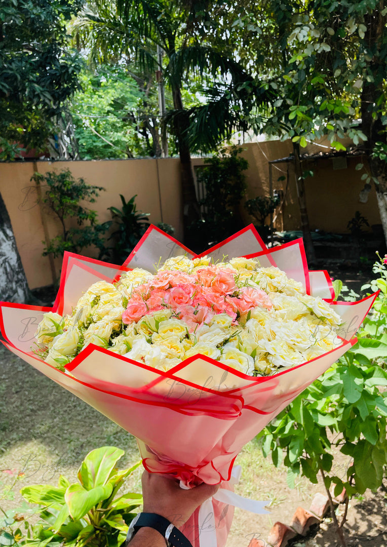 Pink & White Rose Bouquet | BCG-105