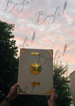 Load image into Gallery viewer, Decent Off-White Nikkah Booklet with Pretty Golden Design | NB-020
