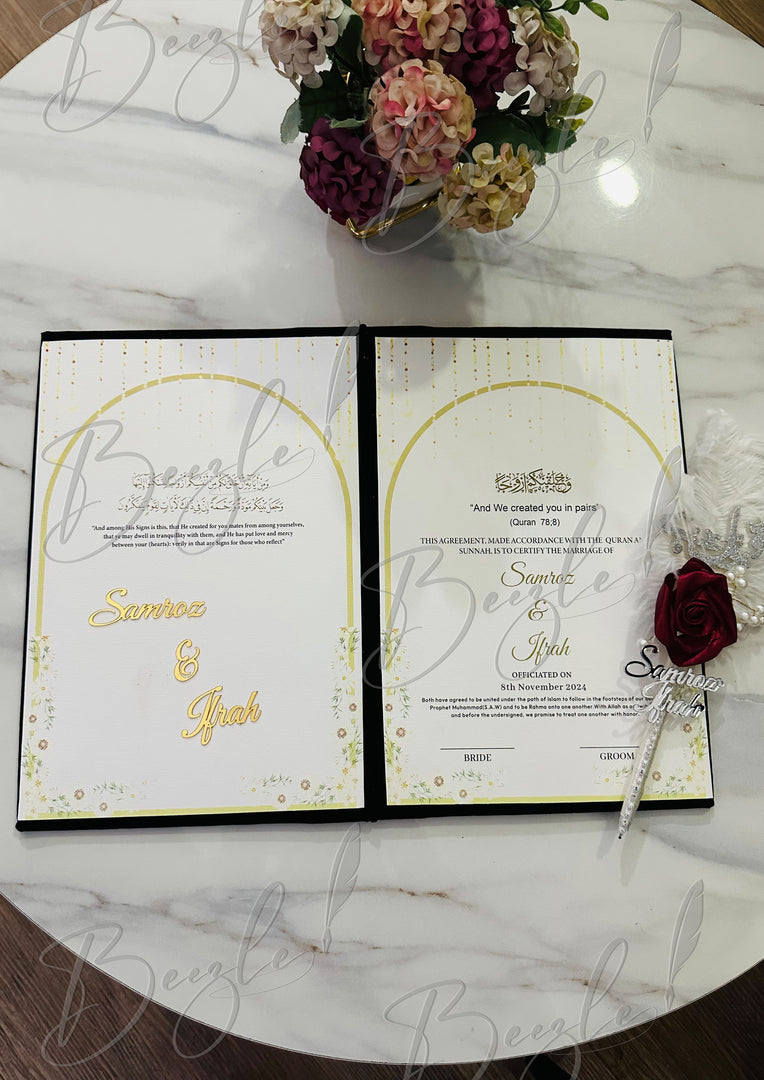 The Beautiful Black Booklet With Attractive Nikah Pen | DEL-082