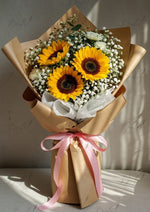 Load image into Gallery viewer, Sunflower Bouquet with Baby’s Breath &amp; Kraft Wrap | BCG-166
