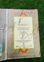 Load image into Gallery viewer, Stunning White Nikah Booklet with Golden Artistic Design | NB-016
