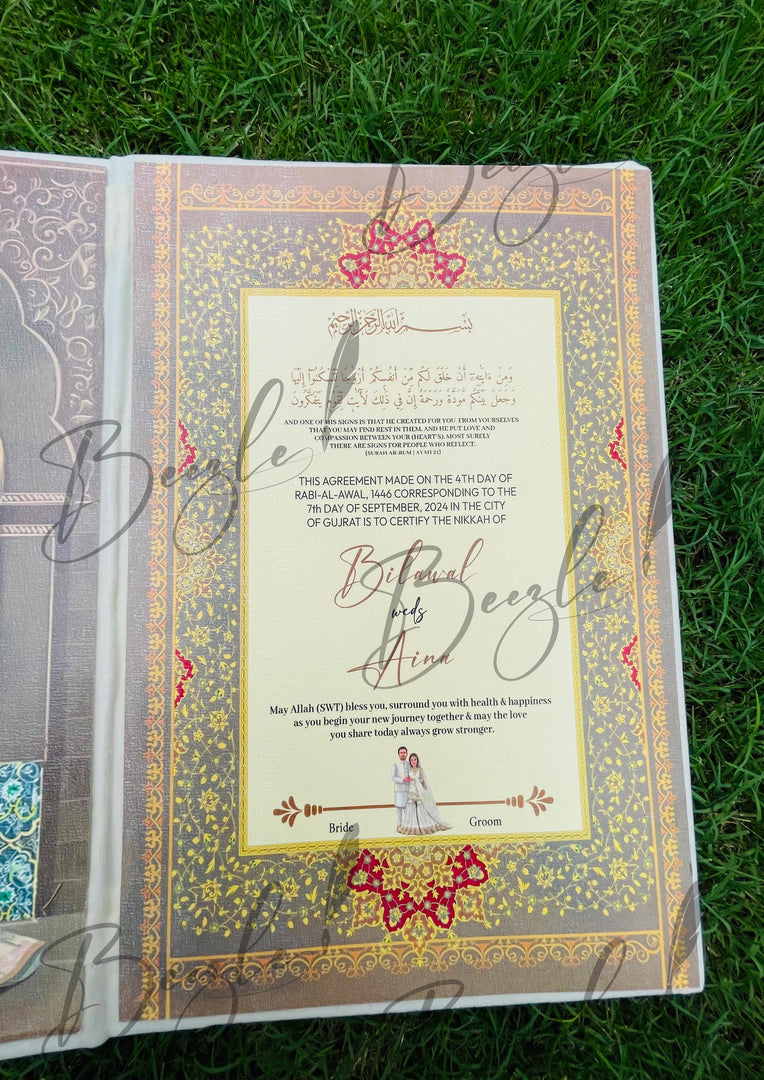 The Beautiful Nikah Booklet With Golden Attractive Design | NB-016