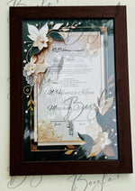 Load image into Gallery viewer, Nikah Certificate With Beautiful Leaves Design | NC-150
