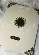 Load image into Gallery viewer, Beautiful Personalized White Nikah Booklet Box with Golden Details | BOX-011
