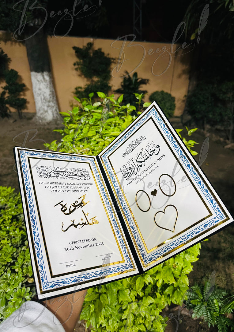 Stylish Black Nikkah Booklet with Attractive Design | NB-021