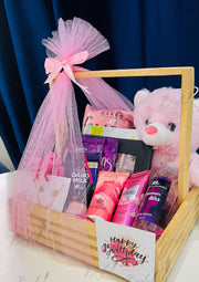 Pink Birthday Gift Basket | GB-142
