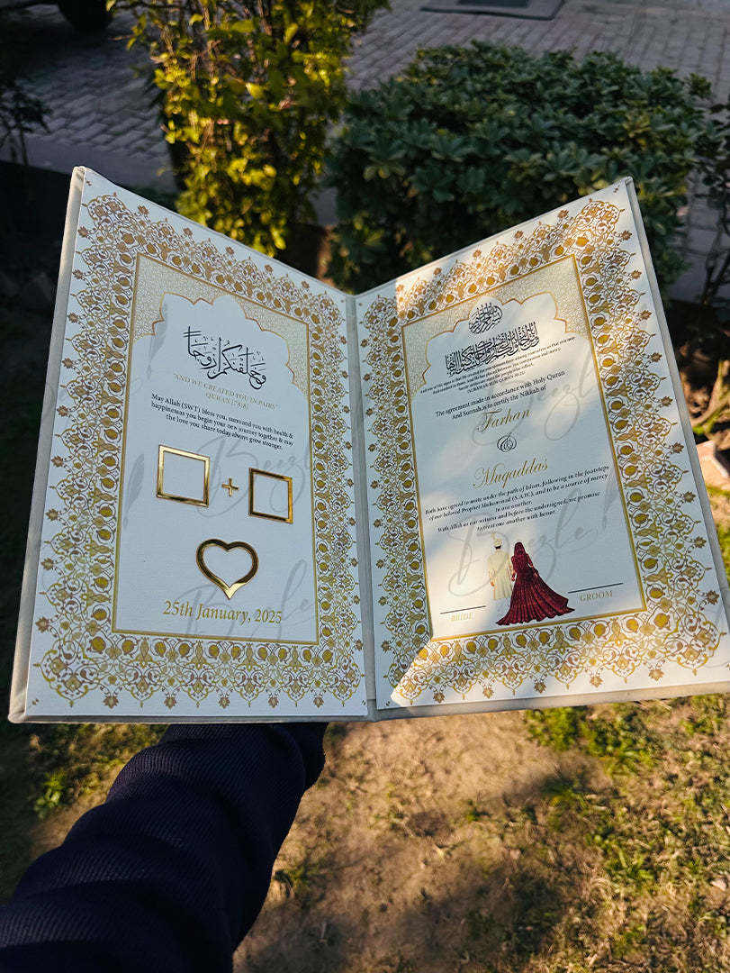 The Premium Golden Nikah Booklet With Attractive Design | NB-040